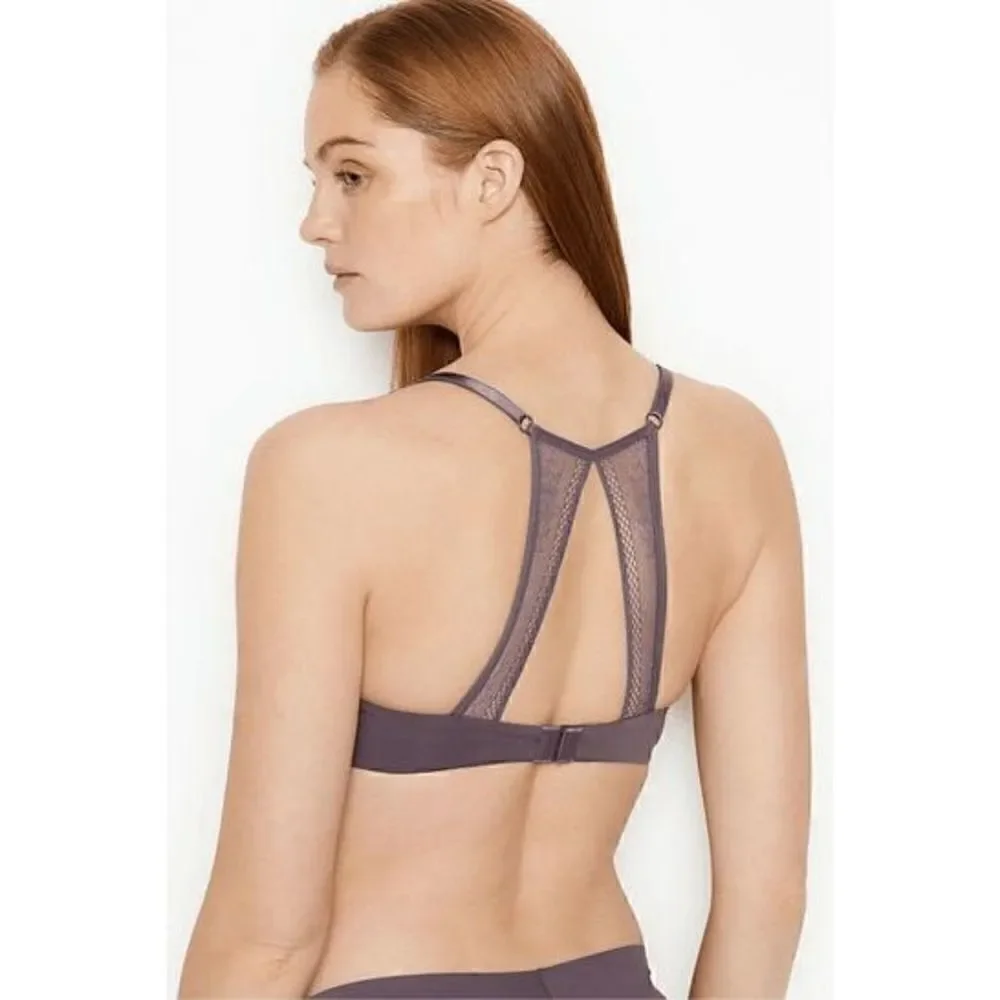 Victorias Secret Gray T-Shirt Smooth Lightly Lined Wireless T-Shirt Bra 34DD